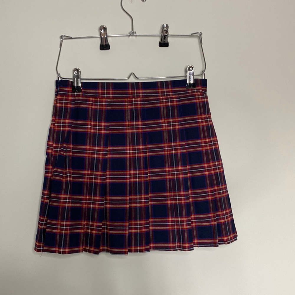 Plaid Pleated Skirt with built in shorts